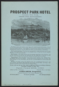 Advertisement for the Prospect Park Hotel, Catskill, New York, June 1882