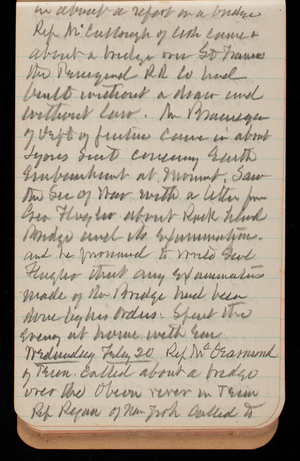Thomas Lincoln Casey Notebook, November 1894-March 1895, 124, in about a report on a bridge