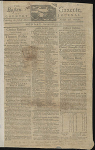 The Boston-Gazette, and Country Journal, 23 November 1767