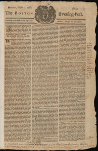 The Boston Evening-Post, 3 October 1768