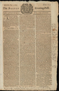 The Boston Evening-Post, 1 May 1769