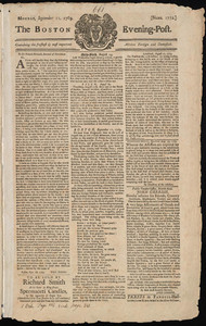 The Boston Evening-Post, 11 September 1769