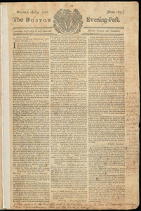 The Boston Evening-Post, 9 April 1770