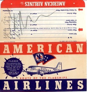 American Airlines ticket envelope