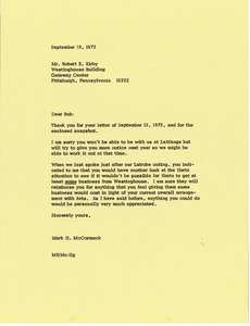 Letter from Mark H. McCormack to Robert E. Kirby