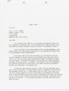 Letter from Mark H. McCormack to William D. G. Trollip