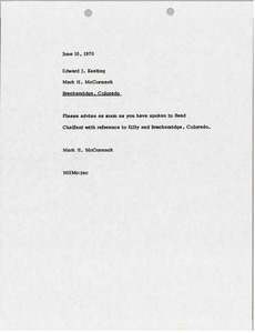 Memorandum from Mark H. McCormack to Edward J. Keating