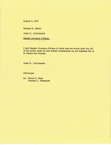 Memorandum from Mark H. McCormack to Richard R. Alford