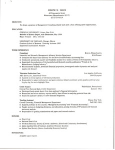 Joseph W. Giles resume