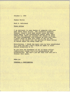 Memorandum from Mark H. McCormack to Hughes Norton