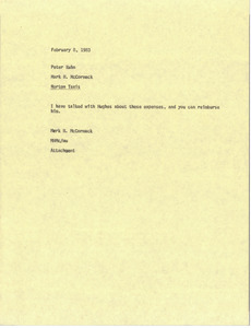 Memorandum from Mark H. McCormack to Peter Kuhn