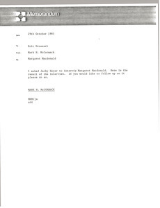 Memorandum from Mark H. McCormack to Eric Drossart