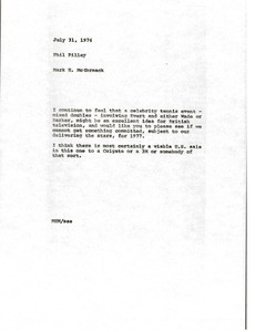 Memorandum from Mark H. McCormack to Phil Pilley