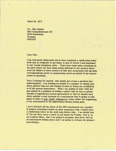 Letter from Mark H. McCormack to Olle Nyman