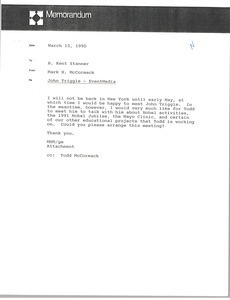 Memorandum from Mark H. McCormack to H. Kent Stanner
