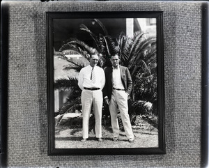 Bill Cunningham with Jack Sharkey the afternoon before he fought Stribling in Miami