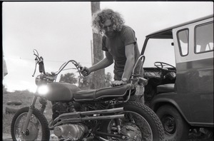 Man working on a motorcycle