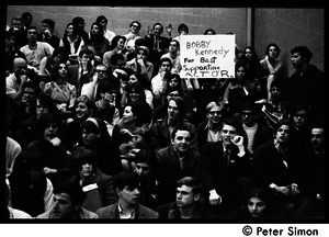 Audience awaiting speech by presidential candidate Eugene McCarthy at Boston University