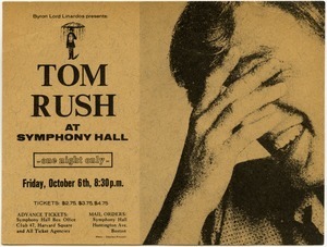 Tom Rush at Symphony Hall, one night only, Friday, October 6th, 8:30 p.m.