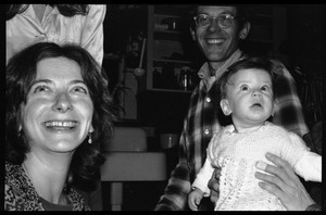 Dan and Nina Keller with a baby, Montague Farm Commune