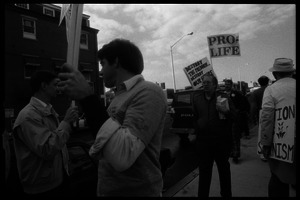 Pro-life protesters in front of the Providence Planned Parenthood clinic