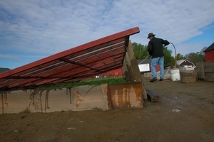 Lazy Acres Farm (Zuchowski Farm): Allan Zuchowski watering cold frames