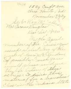Letter from Clara M. Jackson to Crisis