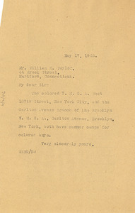 Letter from W. E. B. Du Bois to William E. Taylor