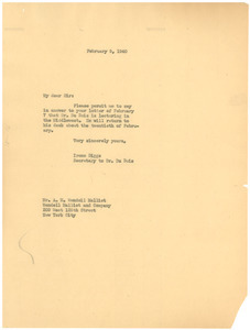 Letter from Ellen Irene Diggs to Wendell Malliet and Company