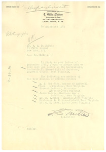 Letter from T. G. Nutter to W. E. B. Du Bois