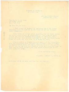 Letter from Richard B. Harrison to W. E. B. Du Bois