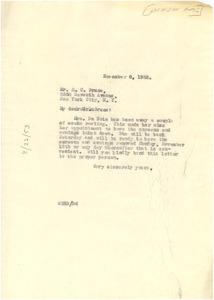 Letter from W. E. B. Du Bois to Paul Laurence Dunbar Apartments, Inc.