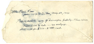 Envelope from W. E. B. Du Bois to Paul Ross