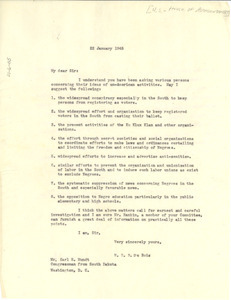 Letter from W. E. B. Du Bois to United States House of Representatives