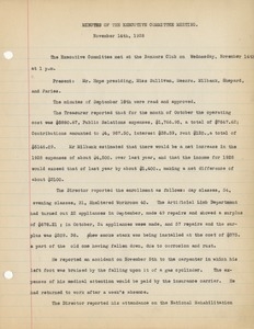 Minutes of the Executive Committee Meeting of the Institute for Crippled and Disabled Men