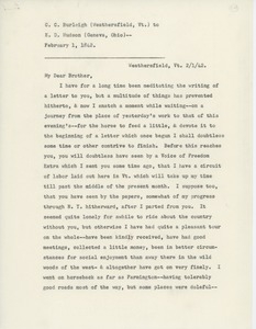 Transcript of letter from Charles C. Burleigh to Erasmus Darwin Hudson