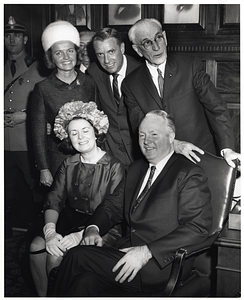 Emily McCormack, Massachusetts Attorney General Edward McCormack, and US Speaker of the House William McCormack with Mary Collins and Mayor John F. Collins