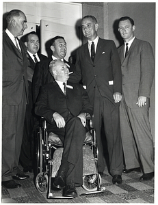 Mayor John F. Collins with President Lyndon B. Johnson and William H. Finnegan
