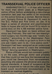 TRANSSEXUAL POLICE OFFICER