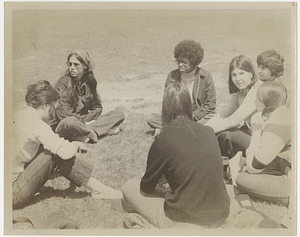 Female Students in a Circle on the Grass (May 9, 1970)