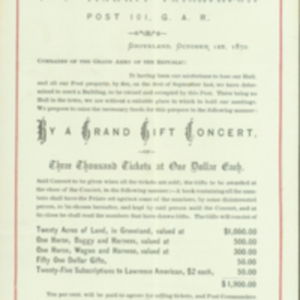 G. A. R. Post 101 Grand Gift Concert 1870