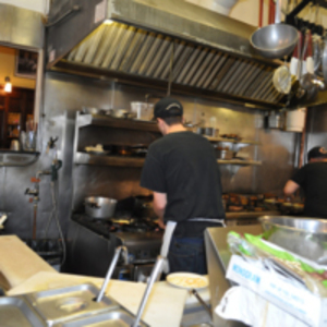 Jake's kitchen at lunch time