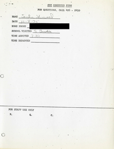 Citywide Coordinating Council daily monitoring report for South Boston High School by Sandra Sherwood, 1975 October 8