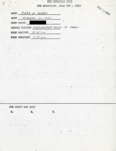 Citywide Coordinating Council daily monitoring report for South Boston High School by Mary W. Norris, 1976 February 23