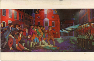 Painting of Paul Revere's engraving of the Boston Massacre, by artist ...