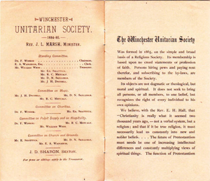 Unitarian society brochure