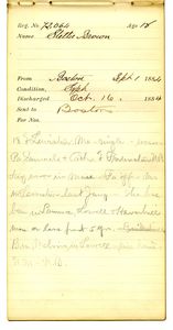 Tewksbury Almshouse Intake Record: Brown, Stella