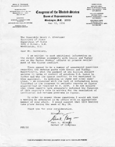 Letter to Henry A. Kissinger from Paul E. Tsongas