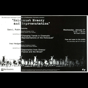 "Holocaust Memory and Representation" Lecture flyer.