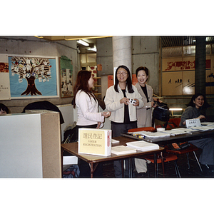 Voter registration table at a voter rights event